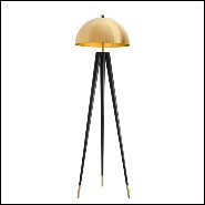 Lampadaire en fer finition gold et pieds finition noir 24-Coyote