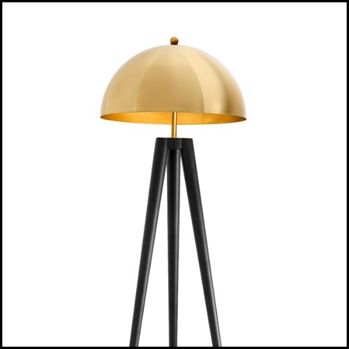 Lampadaire en fer finition gold et pieds finition noir 24-Coyote