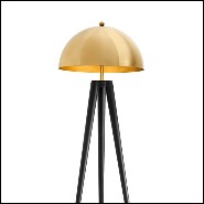 Floor Lamp with structure in iron in gold finish and legs in black finish 24-Coyote