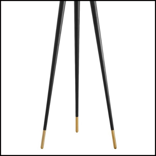 Floor Lamp with structure in iron in gold finish and legs in black finish 24-Coyote