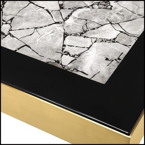Coffee Table in stainless steel with top in resin marble 24-Tatler