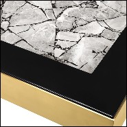 Table basse en acier inoxydable avec plateau en marbre résine 24-Tatler