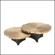 Table basse en bois avec plateau finition laiton 24-Thousand Oaks Set of 2