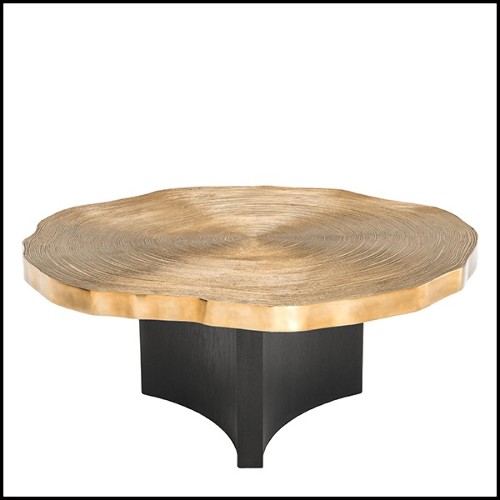 Table basse en bois avec plateau finition laiton 24-Thousand Oaks Set of 2