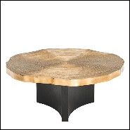 Coffee Table in wood with top in brass finish 24-Thousand Oaks Set of 2