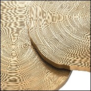 Coffee Table in wood with top in brass finish 24-Thousand Oaks Set of 2