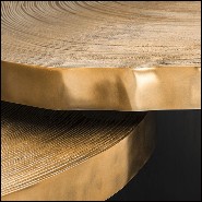 Coffee Table in wood with top in brass finish 24-Thousand Oaks Set of 2