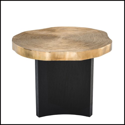 Side Table in wood with top in brass finish 24-Thousand Oaks