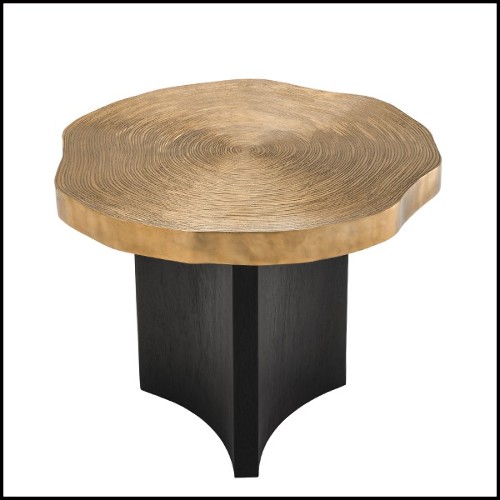 Side Table in wood with top in brass finish 24-Thousand Oaks