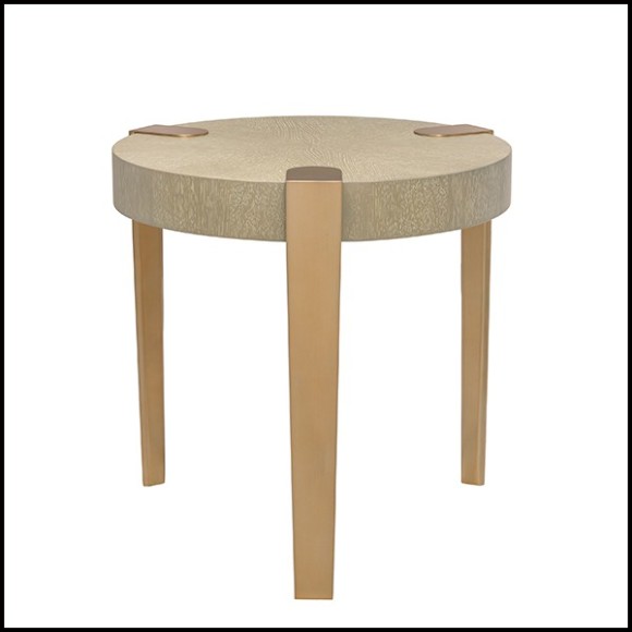 Table d'appoint avec plateau en chêne vernis finition lavé 24-Oxnard