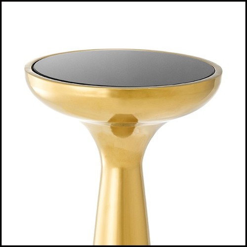 Sellette with structure in stainless steel in gold finish 24-Lindos Gold