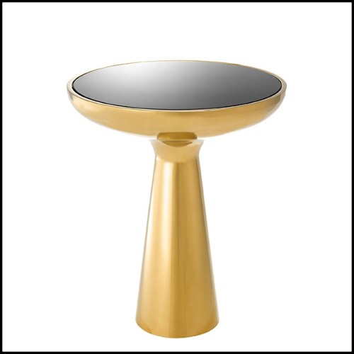 Table d'appoint avec structure en acier inoxydable finition gold 24-Lindos Gold