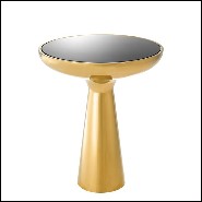 Table d'appoint avec structure en acier inoxydable finition gold 24-Lindos Gold
