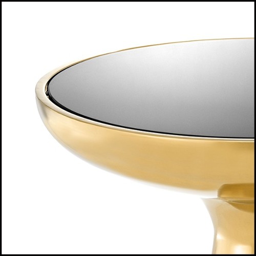 Table d'appoint avec structure en acier inoxydable finition gold 24-Lindos Gold