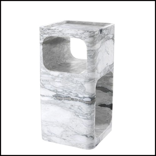 Side Table in white marble 24-Adler White