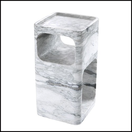 Table d'appoint en marbre blanc 24-Adler White