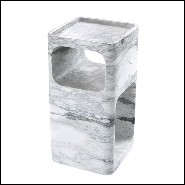 Side Table in white marble 24-Adler White