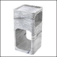 Side Table in white marble 24-Adler White