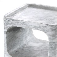 Side Table in white marble 24-Adler White