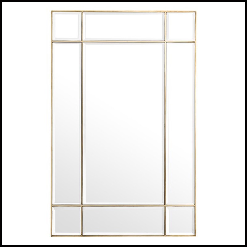 Mirror in brass in vintage finish and mirror glass 24-Beaumont Brass