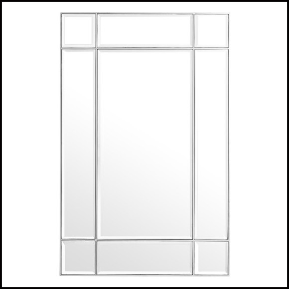 Miroir avec cadre en nickel et verre miroir 24-Beaumont Nickel