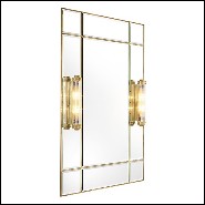Miroir avec cadre en laiton finition vintage et verre miroir 24-Beaumont Brass with lights