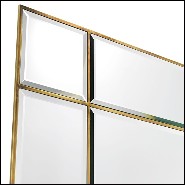 Mirror with frame in brass in vintage finish and mirror glass 24-Beaumont Brass with lights