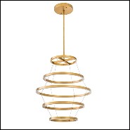 Chandelier in brass in antique finish with integrated LED lights 24-Elements