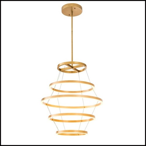 Chandelier in brass in antique finish with integrated LED lights 24-Elements