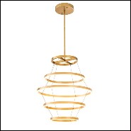 Chandelier in brass in antique finish with integrated LED lights 24-Elements