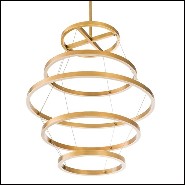 Chandelier in brass in antique finish with integrated LED lights 24-Elements