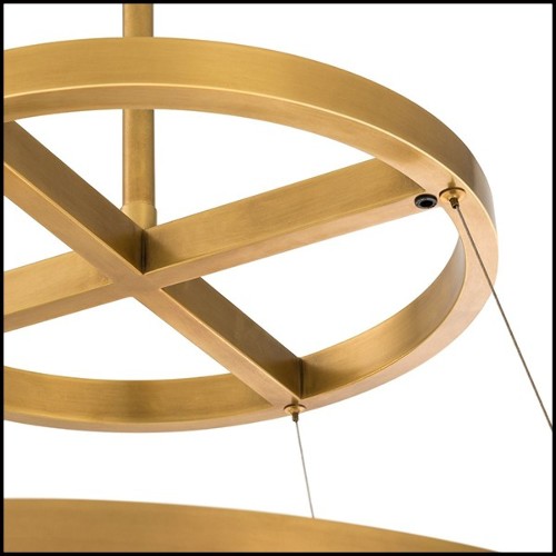 Chandelier in brass in antique finish with integrated LED lights 24-Elements