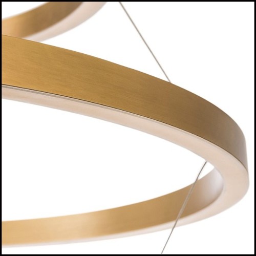 Chandelier in brass in antique finish with integrated LED lights 24-Elements