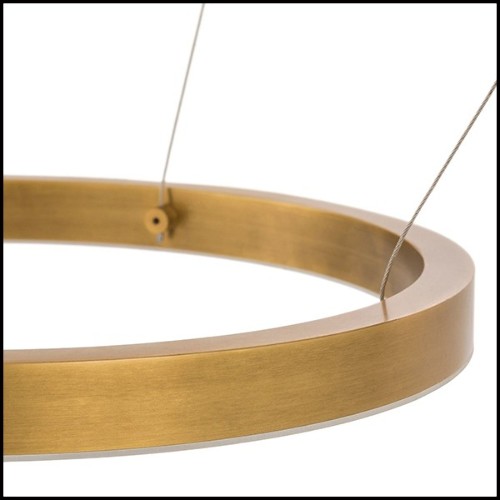 Chandelier in brass in antique finish with integrated LED lights 24-Elements