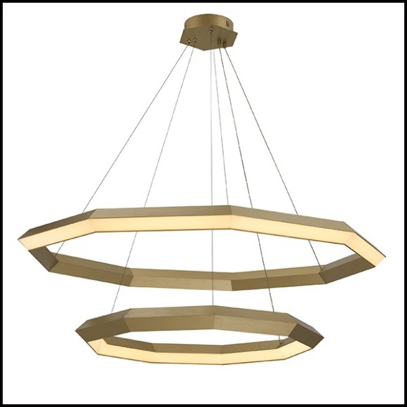 Chandelier en laiton finition antique avec lumières LED intégrées 24-Helvetia