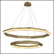 Chandelier en laiton finition antique avec lumières LED intégrées 24-Helvetia