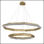 Chandelier in brass in antique finish with integrated LED lights 24-Helvetia