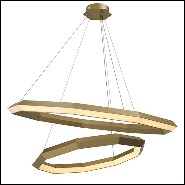 Chandelier in brass in antique finish with integrated LED lights 24-Helvetia