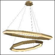 Chandelier en laiton finition antique avec lumières LED intégrées 24-Helvetia