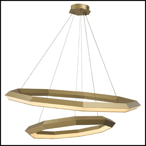 Chandelier en laiton finition antique avec lumières LED intégrées 24-Helvetia