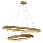 Chandelier en laiton finition antique avec lumières LED intégrées 24-Helvetia