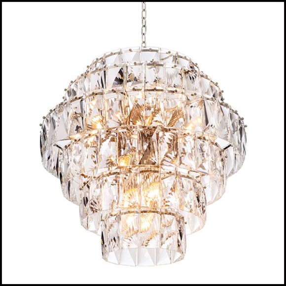 Chandelier in nickel and clear crystal glass 24-Amazone L
