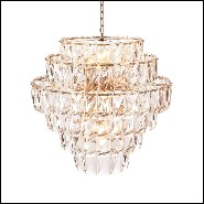 Chandelier in nickel and clear crystal glass 24-Amazone L