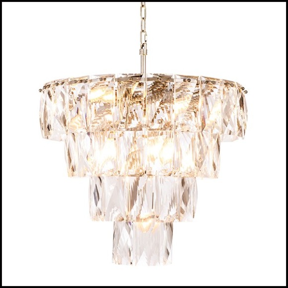 Chandelier in nickel and clear crystal glass 24-Amazone S