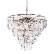 Chandelier in nickel and clear crystal glass 24-Amazone S