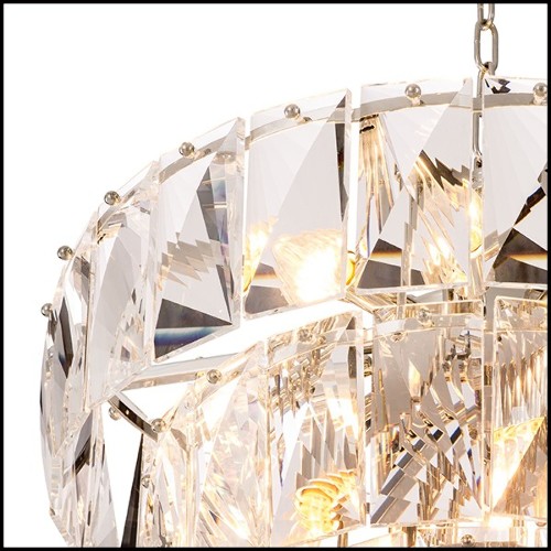 Chandelier en nickel et verre clair cristal 24-Amazone S