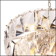Chandelier en nickel et verre clair cristal 24-Amazone S