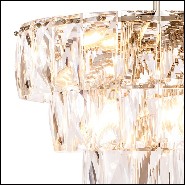 Chandelier en nickel et verre clair cristal 24-Amazone S