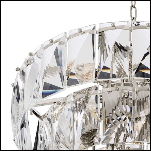 Chandelier en nickel et verre clair cristal 24-Amazone S