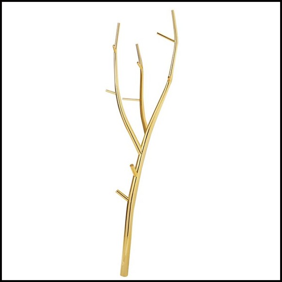 Porte manteau avec structure en acier finition gold 107-Branch Gold 24K